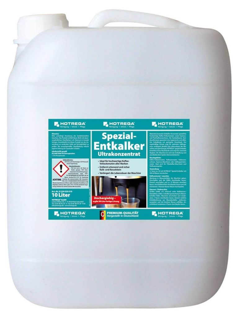 HOTREGA Spezial-Entkalker Ultrakonzentrat - Kaffeemaschine entkalken Entkalker für Kaffeevollautomaten