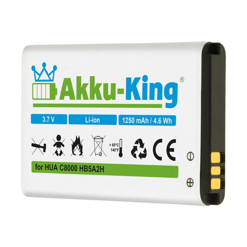 Akku-King 20109481, Akku, Jede Marke, Schwarz, Weiß, Lithium-Ion (Li-Ion), 1100 mAh, 3,7 V