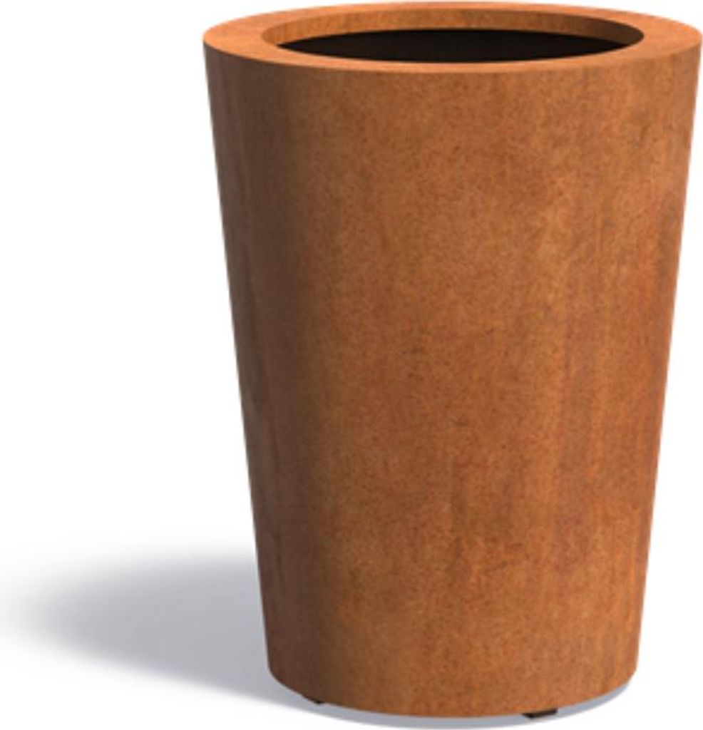 Adezz Conic mit Boden Pflanzgefäß aus Corten-Stahl Pflanzkübel Blumentopf