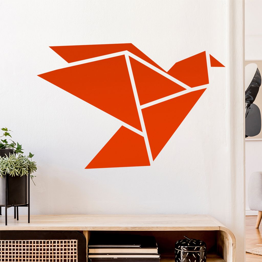 Papierfalten Vogel M1 Wandtattoo Wandaufkleber Wall Sticker - Dekoration, Küche, Wohnzimmer, Schlafzimmer, Badezimmer