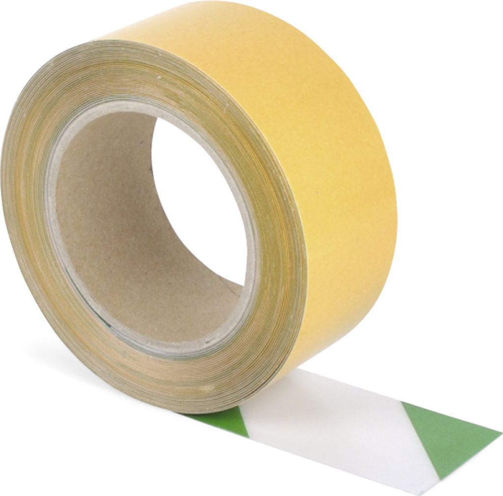 Universelles Bodenmarkierungsband WT-5125, PVC, Grün/Weiß, 50 mm x 10 m