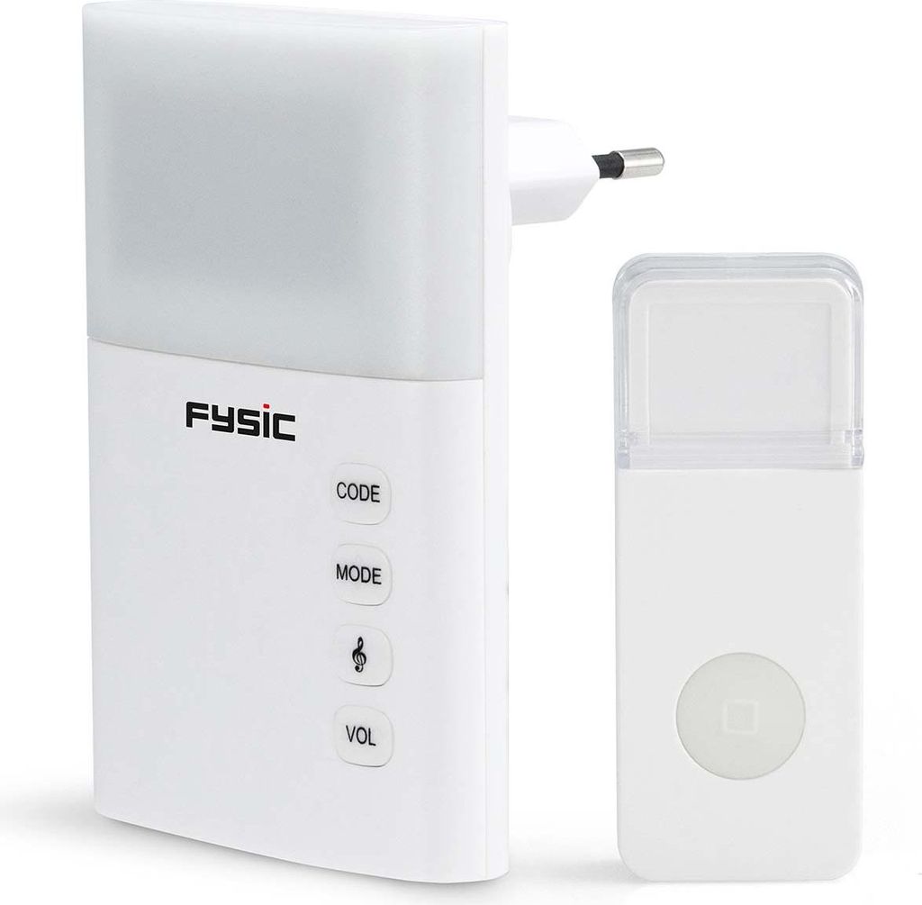 Fysic FD-110 - Funk-Türklingel mit Blitzlicht, weiß