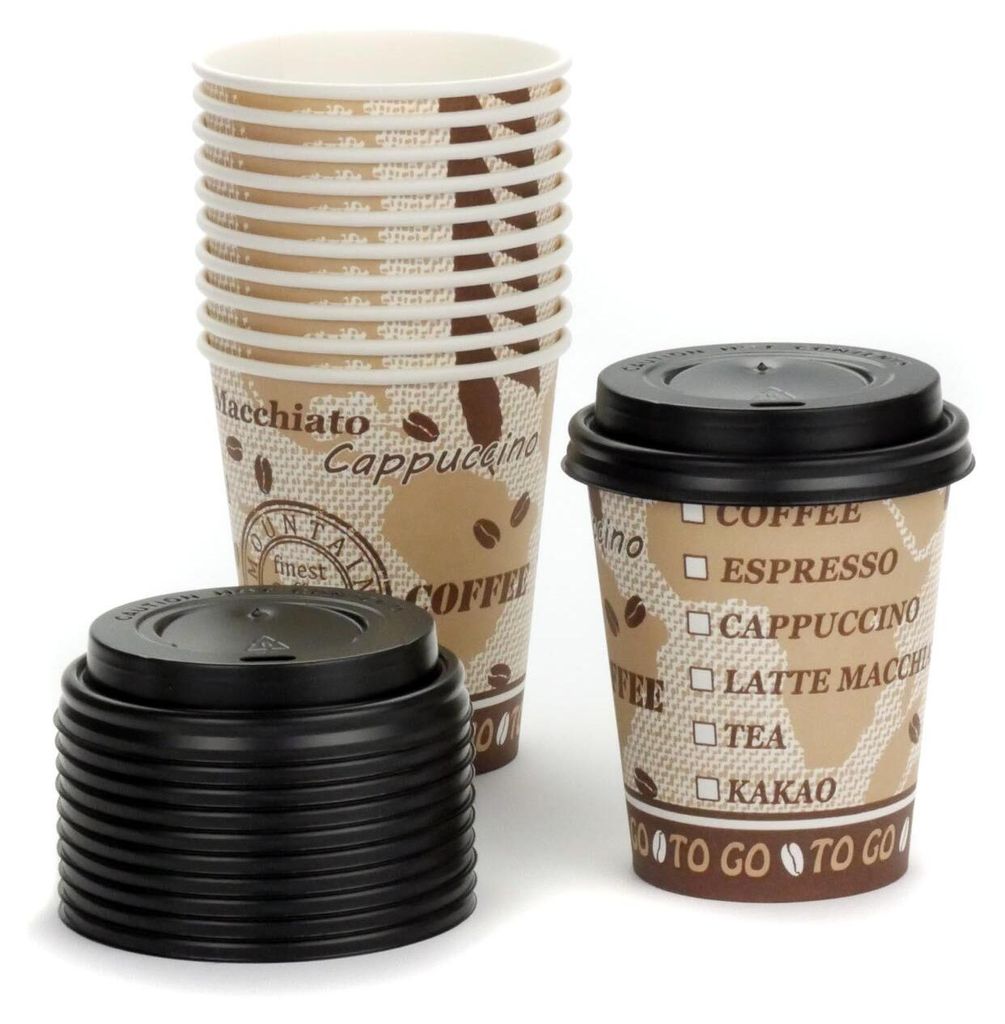75x Trinkbecher, Coffee to go Pappbecher, Kaffeebecher mit Produktbild 