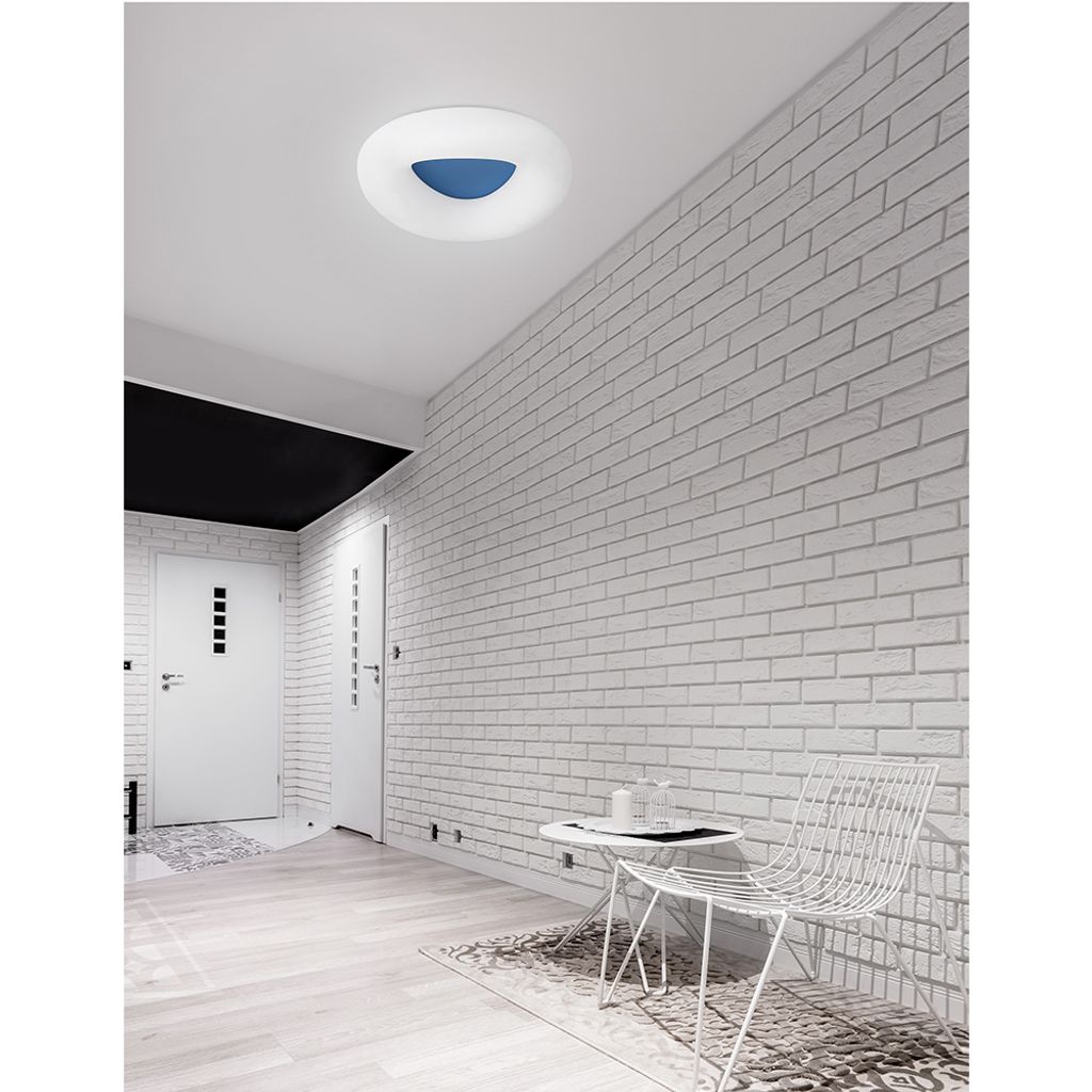 NOVA LUCE Deckenleuchte CIA, blaues Aluminium und Acryl, LED, 38 W, 230 V, 3000 K, Schutzart IP20, dimmbar, 9106243