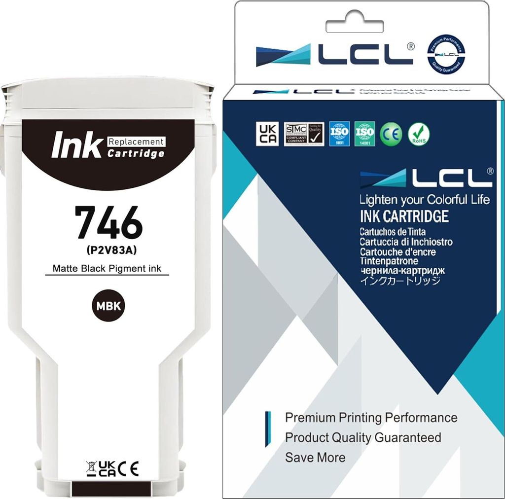 Tinte LCL 746, Ersatz für HP 746 Matte Black P2V83A 300ml für DesignJet Z6 Z9+