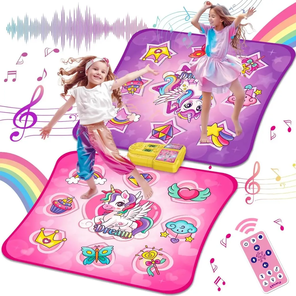Tapis de danse musique pour ados idéal pour sport et coordination rose