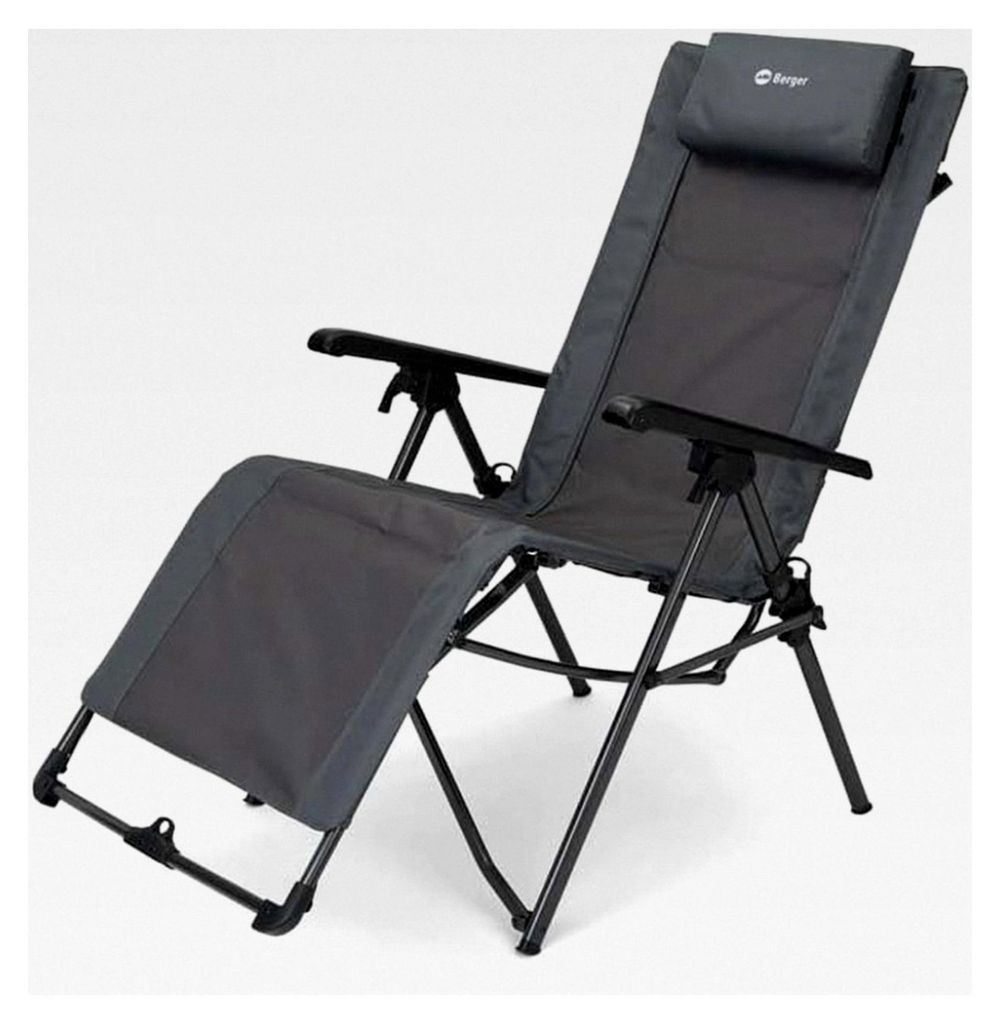 Faltbare Relaxliege für Garten und Camping | Sonnenliege mit Kopfkissen | Belastbar bis 120 kg