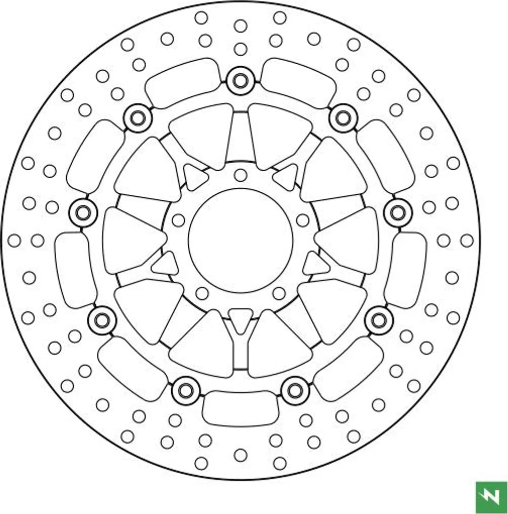 Disque de frein DF5329EFC anti-vibration flottant 330mm 5 trous moto