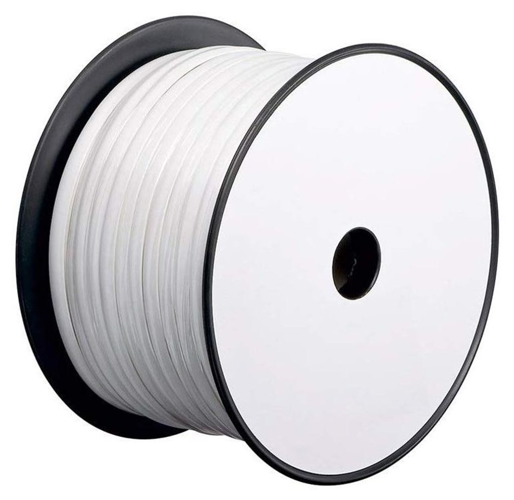 Wentronic 4 adrig Telefonflach-Kabel 100 m Spule weiß/weiß, 93305