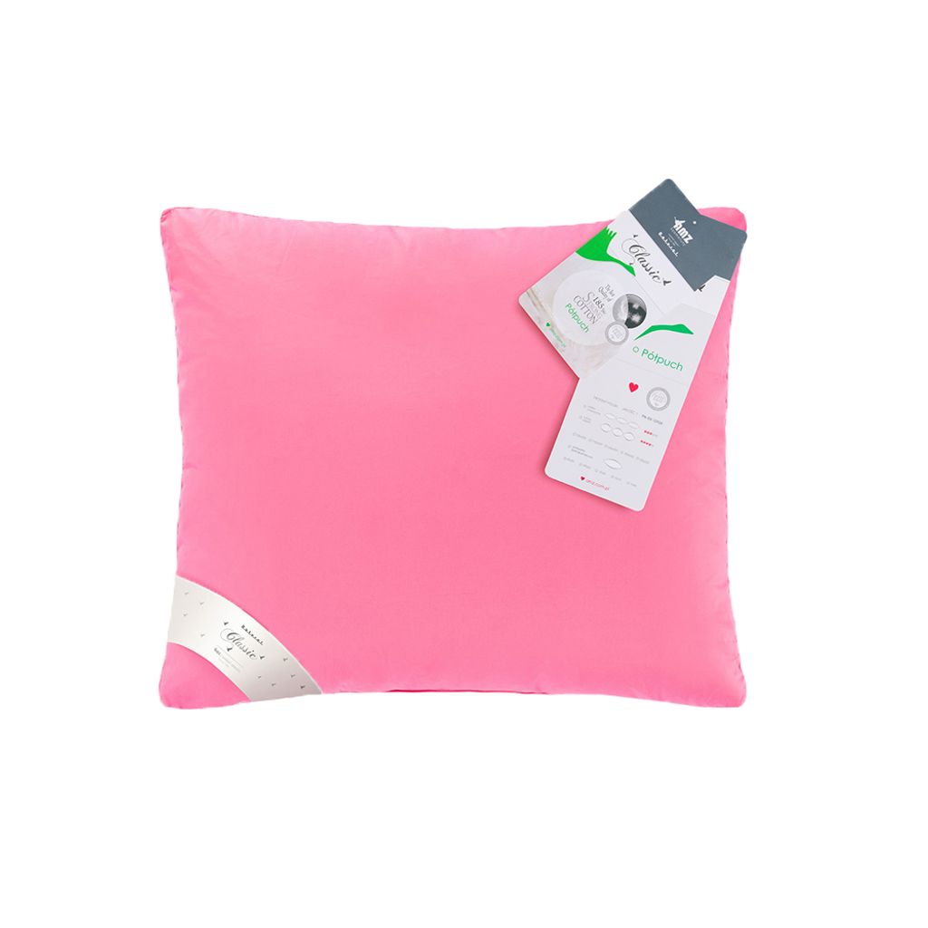 Kissen, Naturfederkissen aus Federn, Gänsedaunen, Rosa, Baumwollbezug 40x40