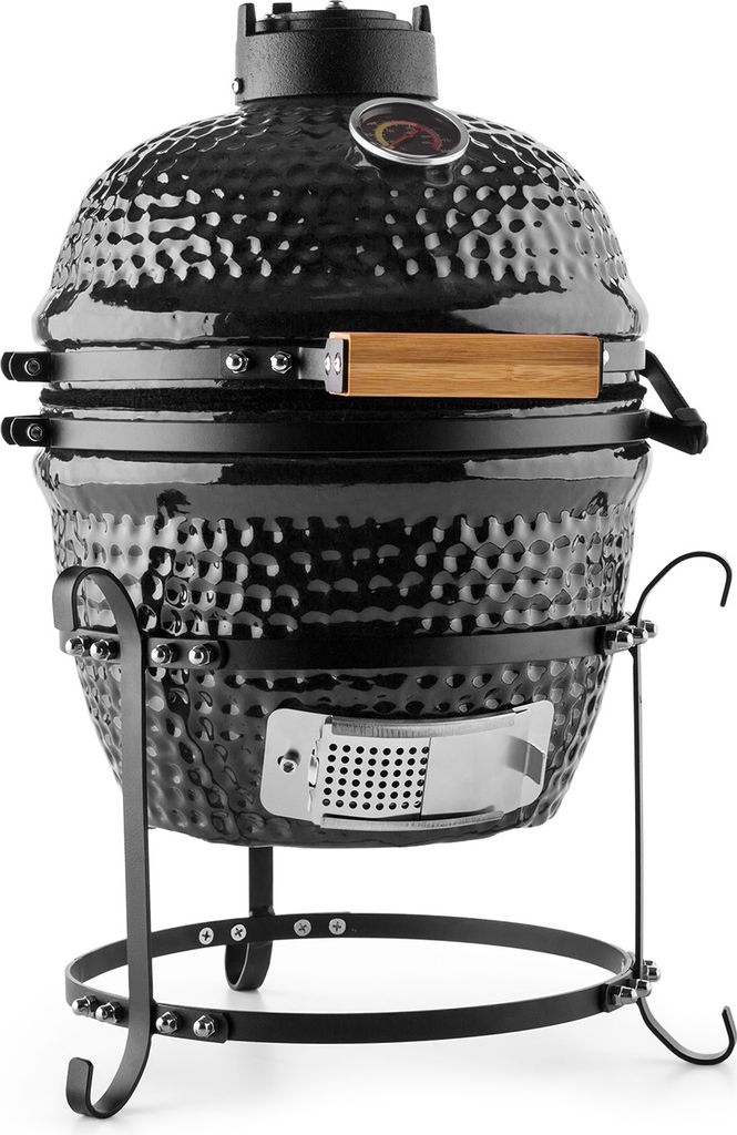 Klarstein Princesize - Kamado-Grill, Keramikgrill, Holzkohlegrill, Smoker, mit Deckel, Keramik, Gute Hitzespeicherung, Innenthermometer, Holzgriff,...