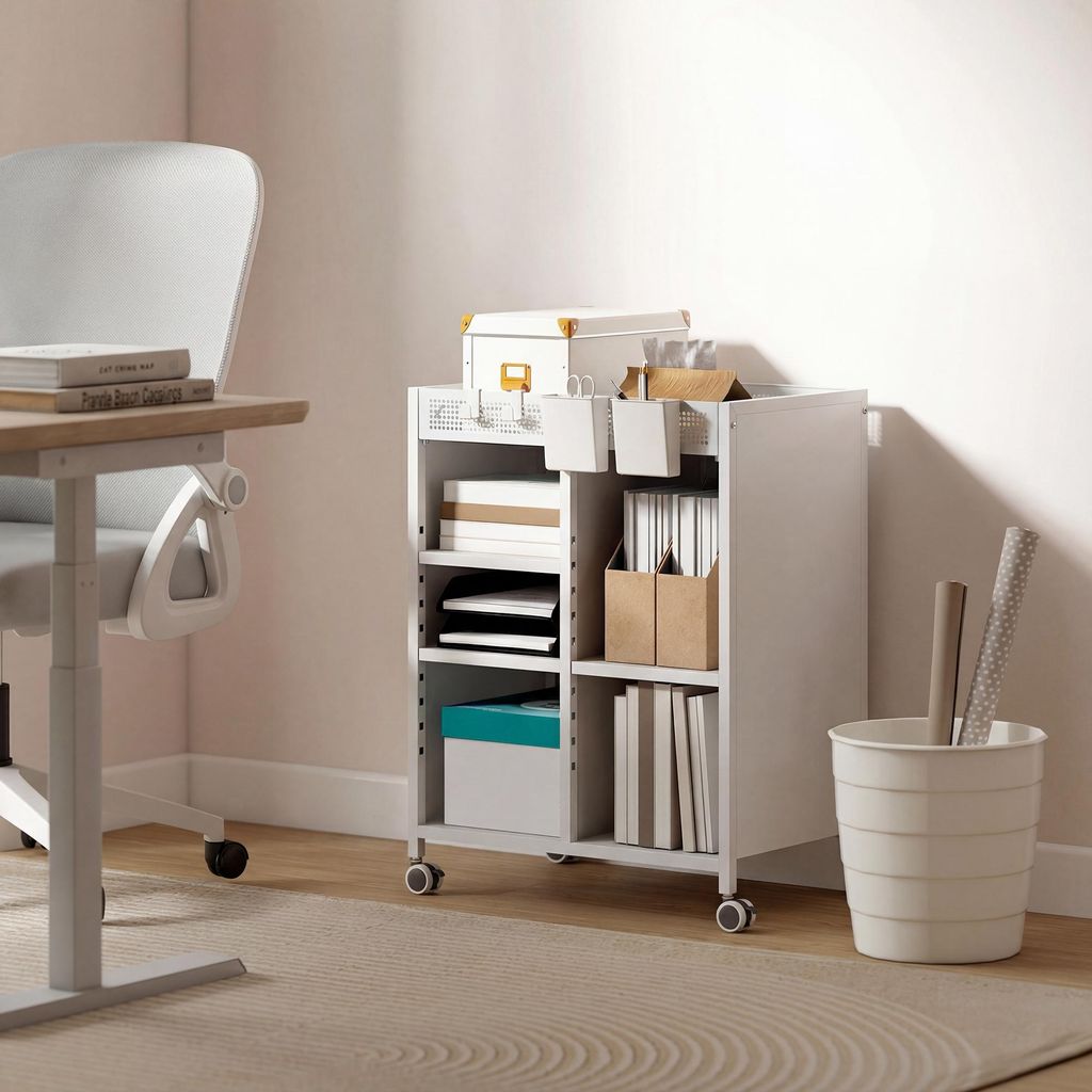 SUGIFT Rollregal mit Hängekörben, 4 Ebenen verstellbar, Produktbild 