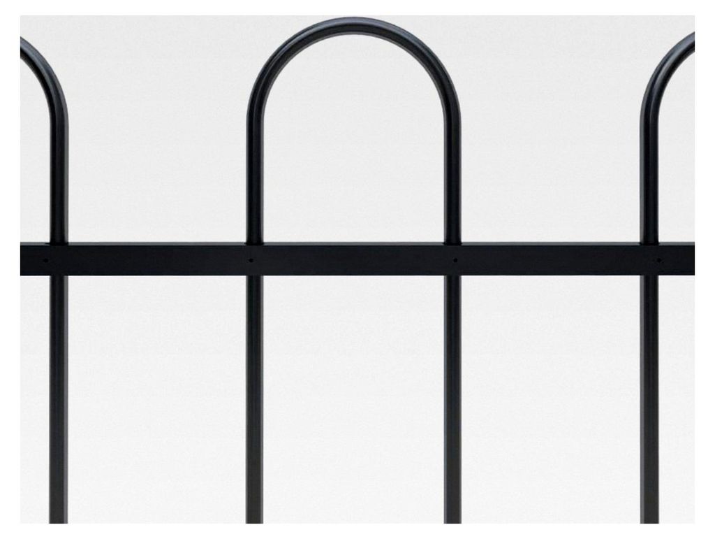 Gartenzaun mit Bügel-Design 340 x 150 cm (L x H) Metallzaun Schwarz