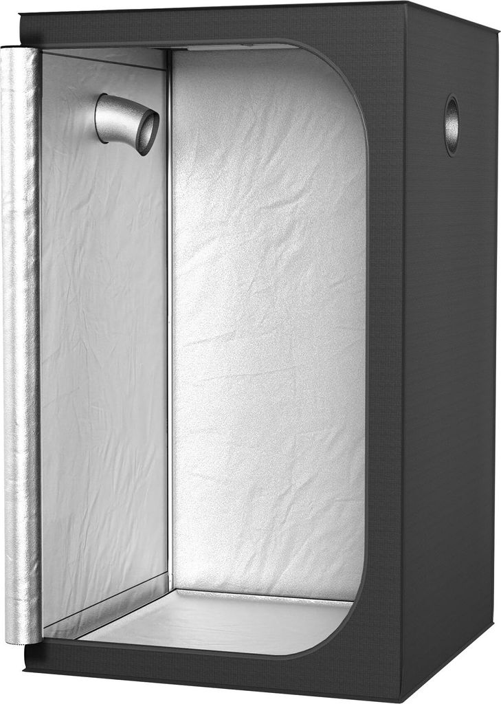 TRMLBE Growzelt 120x120x200 cm Gewächshaus Grow Tent mit Reflektierende Mylar Growzelt aus 600D Oxford-Stoff + PE + Metallrohr Anbauzelt Indoor, f...