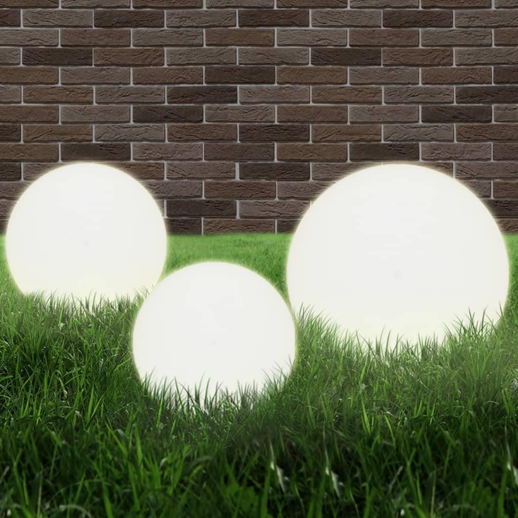 vidaXL Set di luci da giardino a LED 3 pezzi sferici Immagine del prodotto 