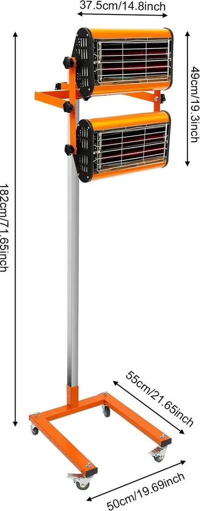 Séchoir peinture infrarouge 2x1000W - Chauffage radiant double émetteur