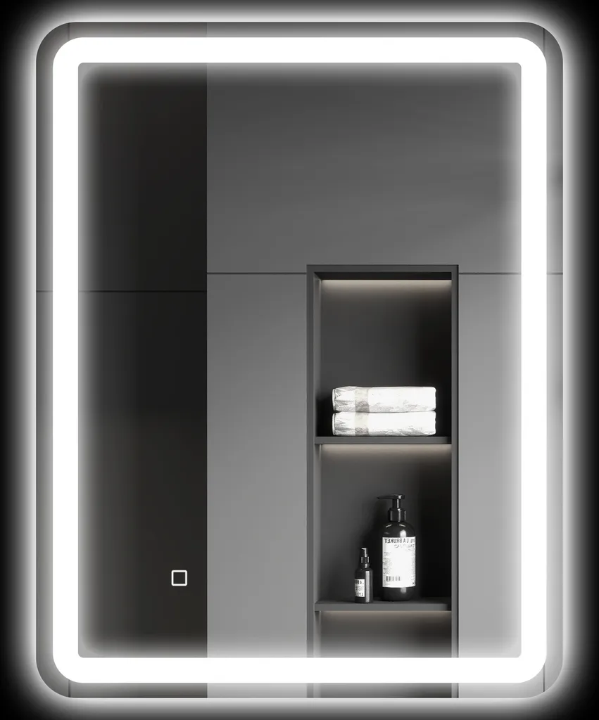 Specchio Bagno LED 80x60 cm HOMCOM Anti-appannante 3 Modalità Luce
