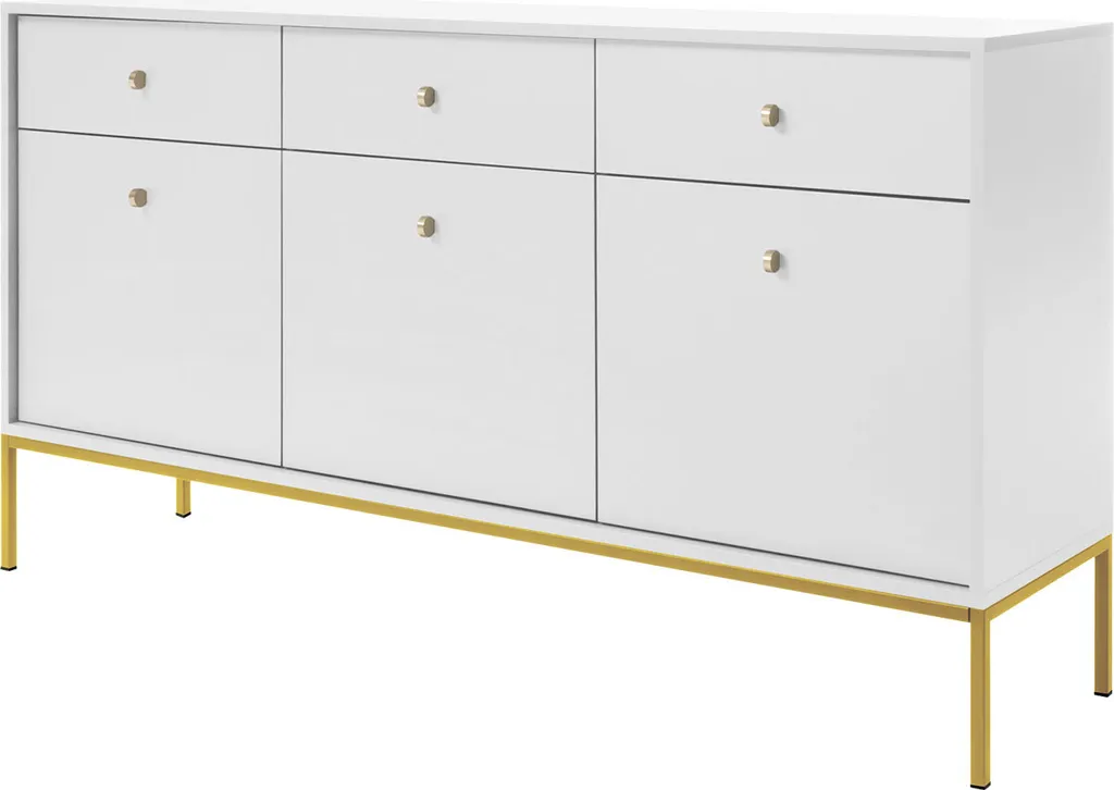 Commode combinée moderne PANRUP 2 blanc pour optimiser un studio - 9