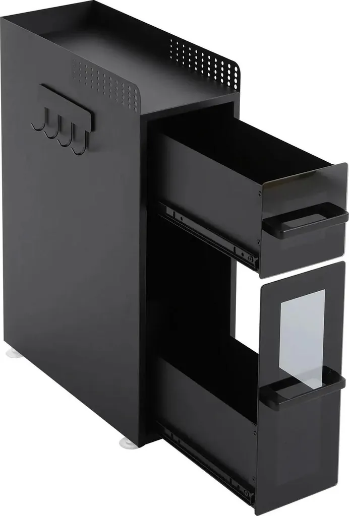Organizer Spezie Design 3 Livelli - Cassetti Scorrevoli Nero Metal