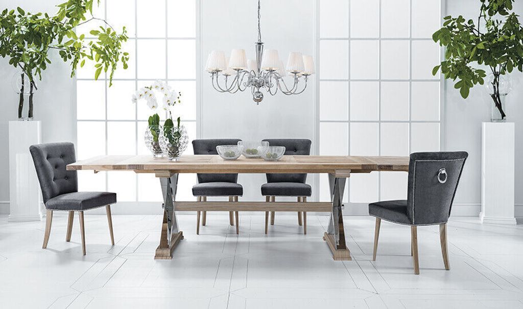 Design Esszimmer Esstisch Tisch 8 Sessel Stuhl Lehn Stühle Echt Holz Tische