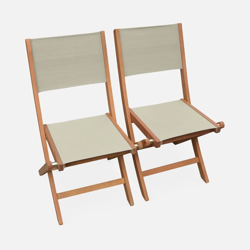 Coppia Sedie Pieghevoli Giardino Legno Acacia Grigio - Resistenti