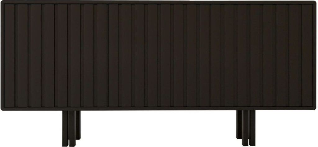 Vigge Grifflose Kommode Mit Push-To-Open System / Lamellen Effekt / 149 Cm / Schwarz