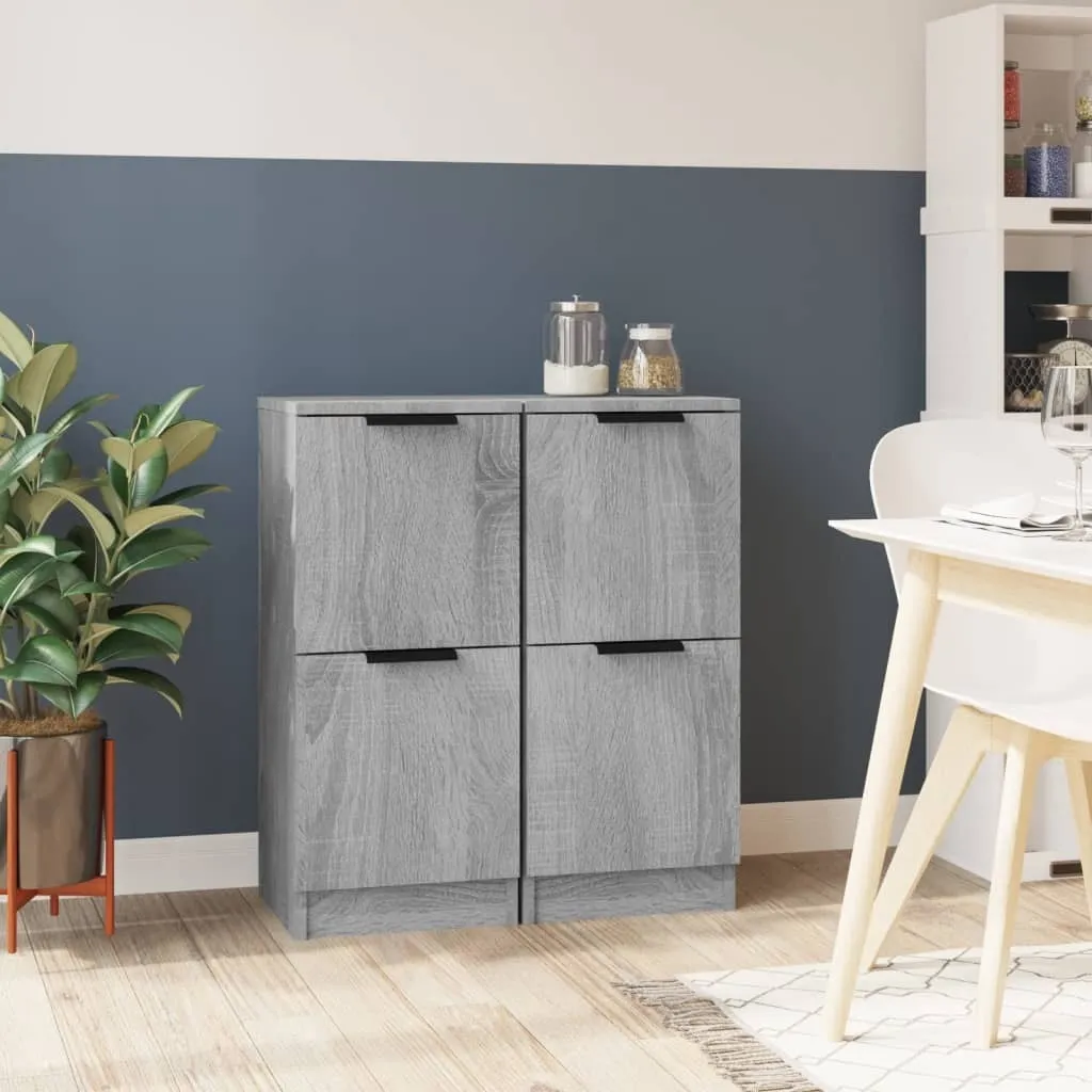 Coppia Credenze 30x30x70 Grigio Sonoma The Living Store Salvaspazio