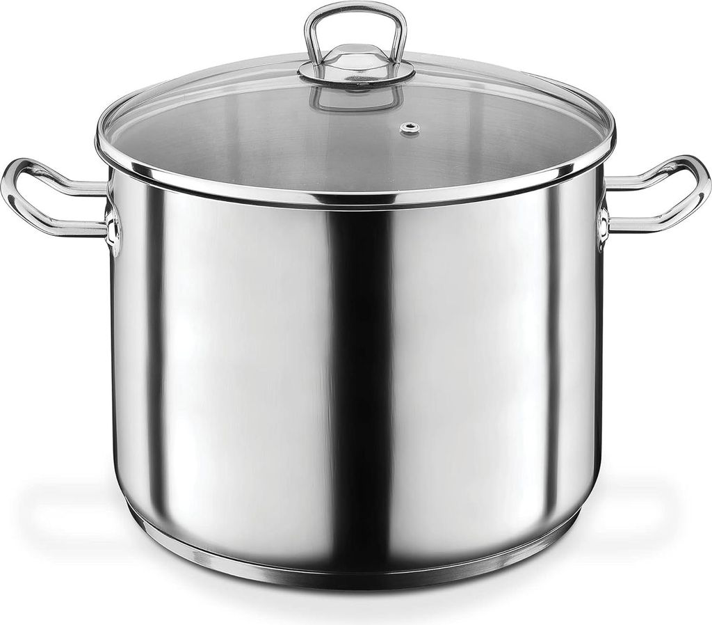 Jumbo Kochtopf - 15 Liter - geeignet zum Kochen - Silber - 28 x 25 cm