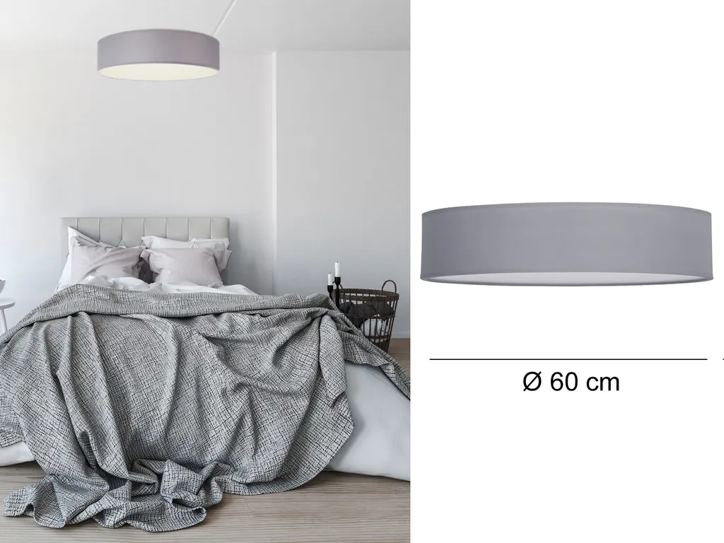 Plafonnier Gris 60x10 cm - Solution pour Éclairer les Pièces Sombres