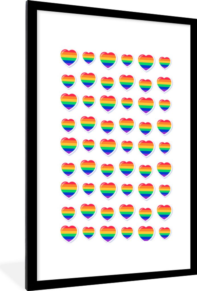 MuchoWow Gerahmtes Poster Liebe - Stolz - Vorlage 60x90 cm - Poster mit Schwarzem Bilderrahmen Wandposter Rahmen Foto Bilder - Dekoration - Wandp...