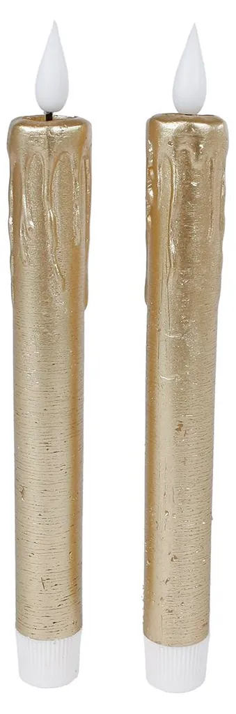 Bougies LED télécommande pour décoration de table dorée - Set de 2 - 2