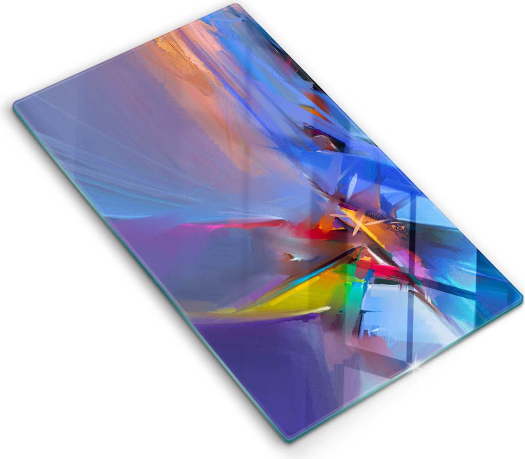 Abdeckung Glas - Küchenabdeckung - 30x52 cm - Abdeckplatte - Gemalte Abstraktion