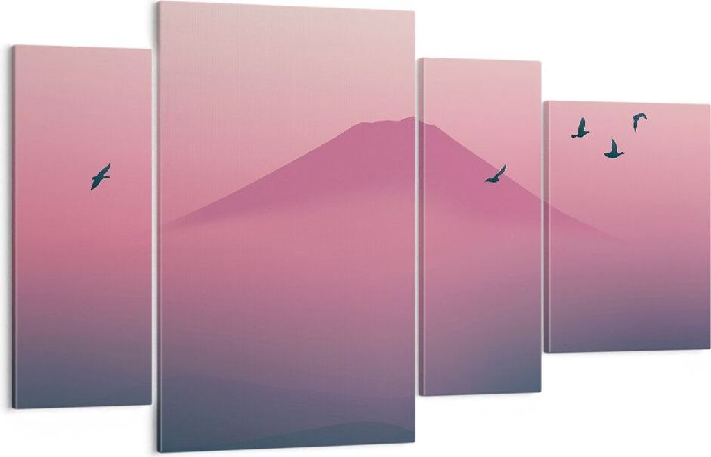 Bild auf Leinwand - Leinwandbild - Vulkan Vogel Natur - 120x70cm - Wand Bild - Wanddeko - Leinwanddruck - Bilder - Kunstdruck - Wanddekoration - Le...