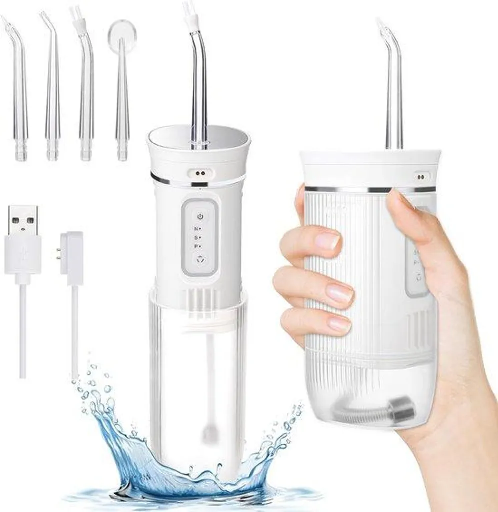 Hydropulseur sans fil contre la plaque - Nettoyage interdentaire doux