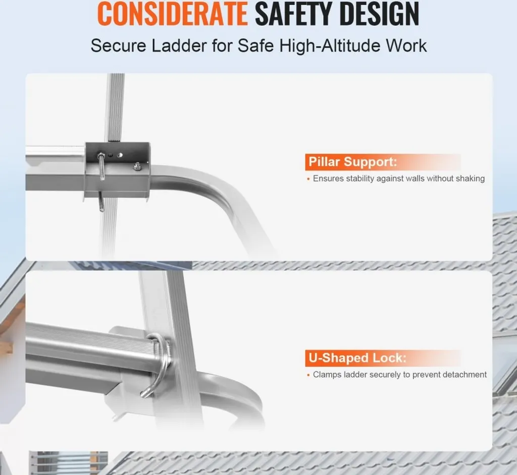 Support d'échelle robuste 920mm - Stabilisateur avec entretoise murale - 3