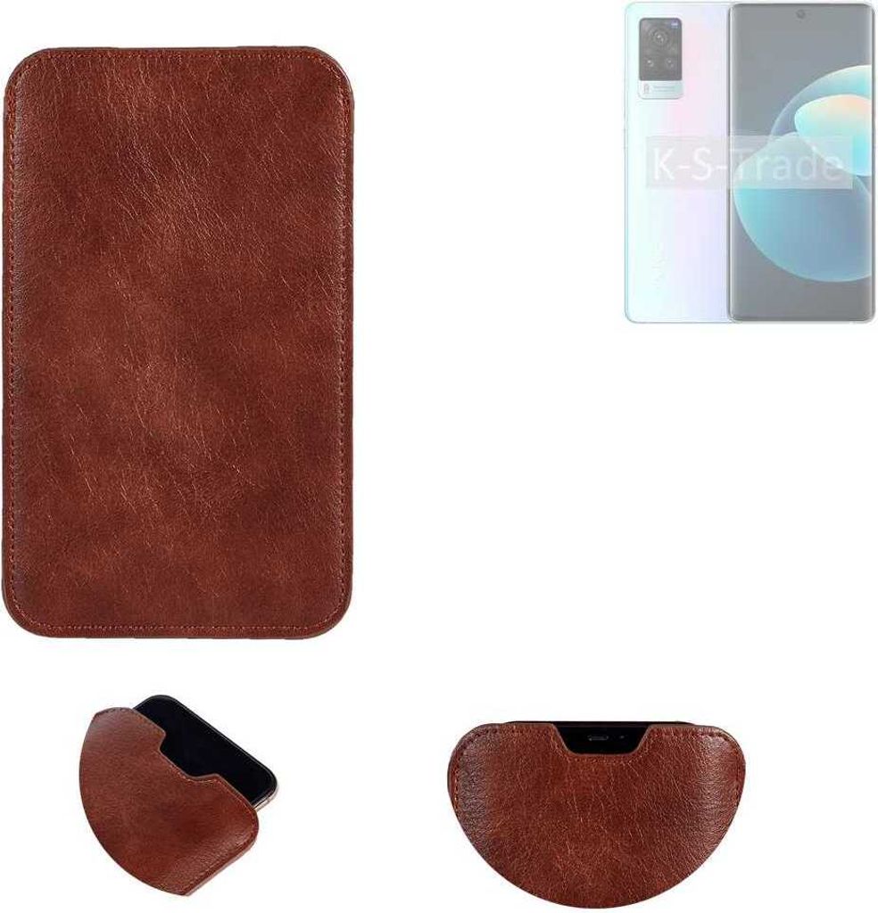 K-S-Trade Schutzhülle Handyhülle kompatibel mit Vivo X60 Pro Handytasche Kunstleder Sleeve in braun
