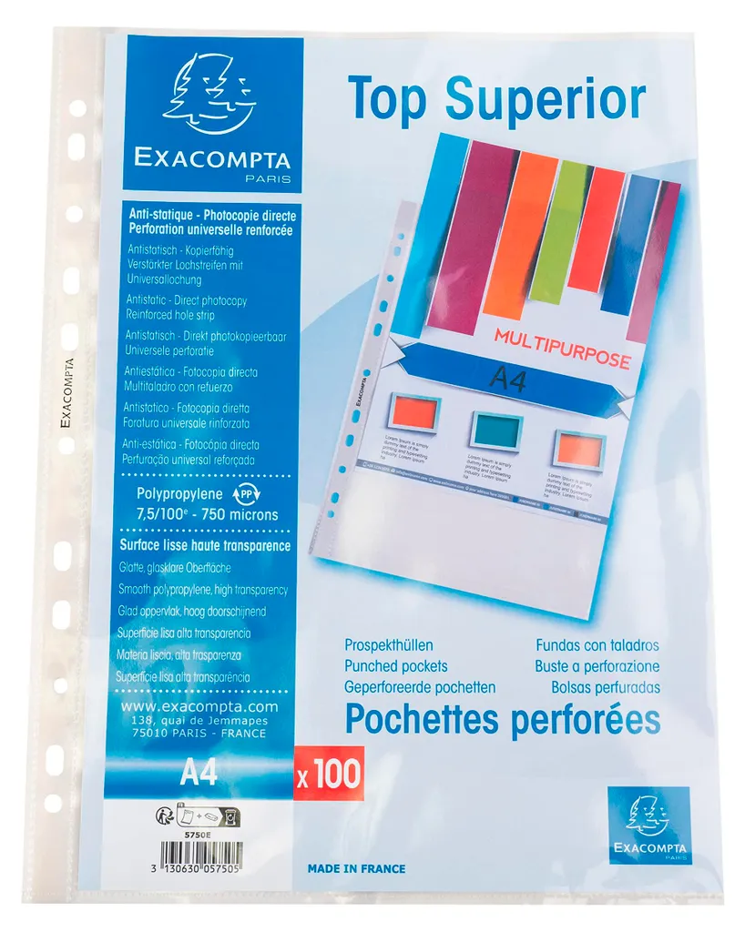 Protéger vos documents A4 sans reflet avec la pochette Exacompta 5750E lisse