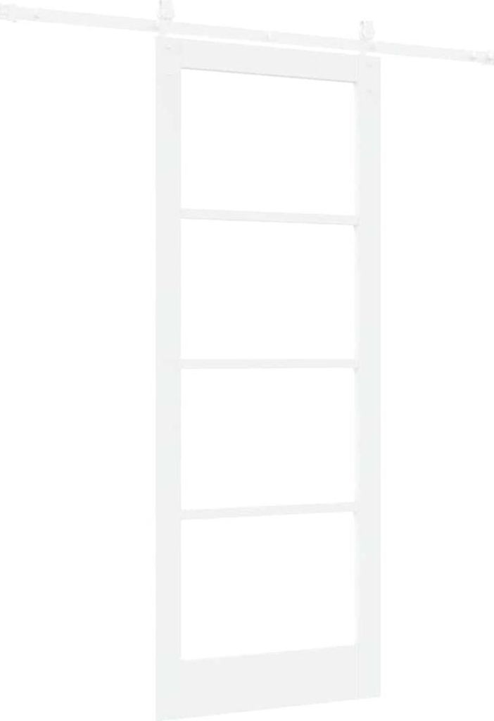 vidaXL Schiebetür Weiß 83 x 211 cm Massivholz Kiefer und Glas