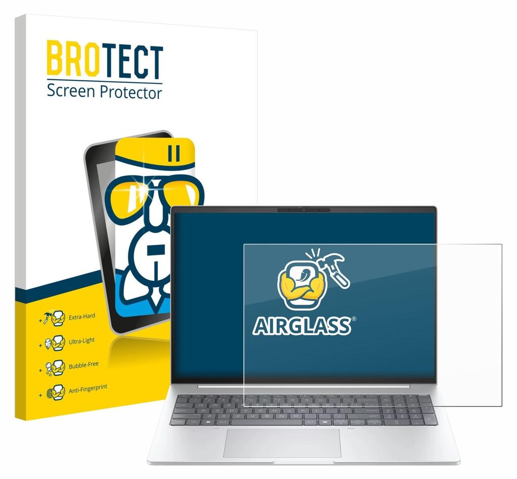 BROTECT Schutzglas für HP EliteBook 8 G1a 16" Schutzfolie Panzer Folie Glas Display Schutz klar