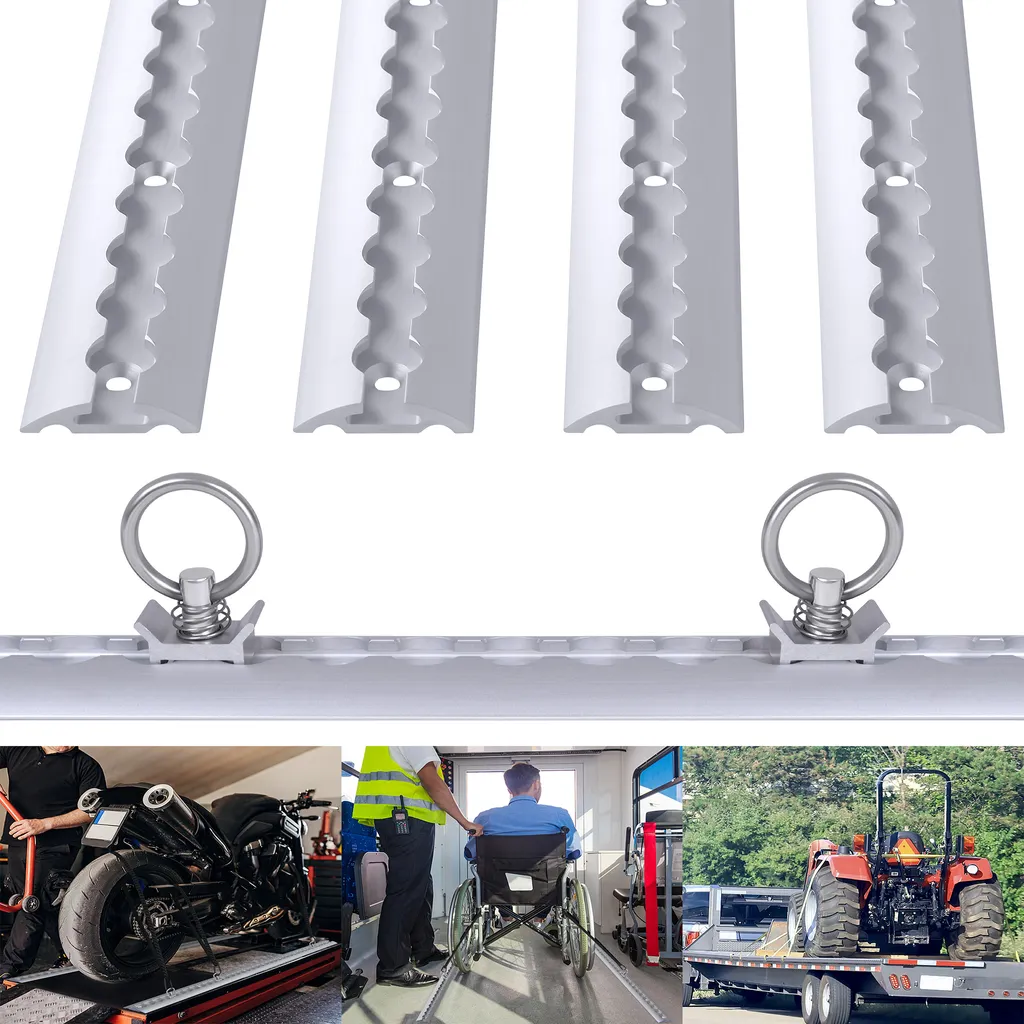 LARS360 Kit Rail Airline 4x1m avec 10 Anneaux M6 pour Fixation Chargement