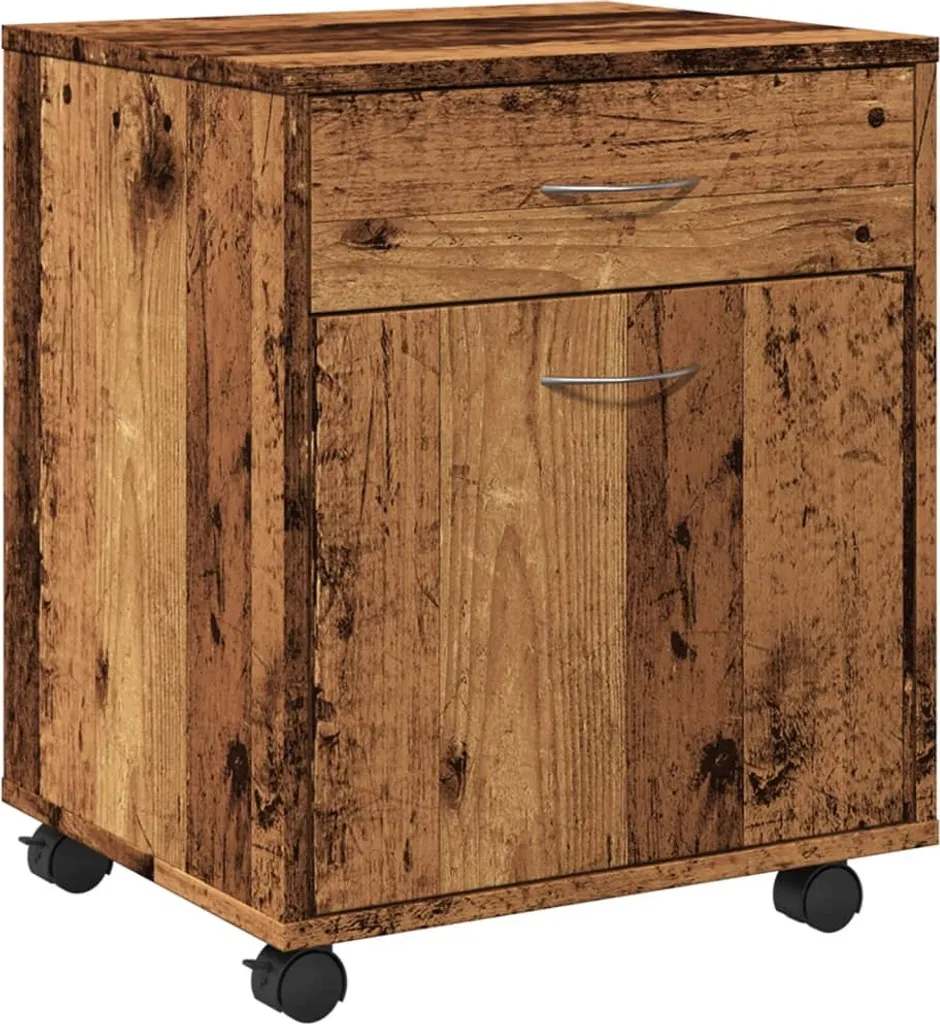 Organizzatore Ufficio Mobile vidaXL 45x38x54 cm Legno Antico Design Industriale