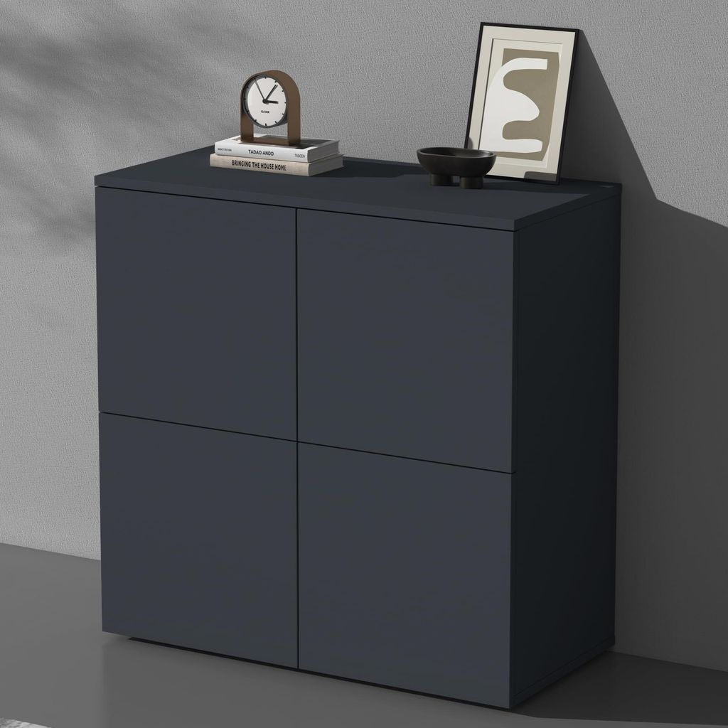 doporro Mobile Organizzatore Credenza Buffet in Legno con 4 Immagine del prodotto 