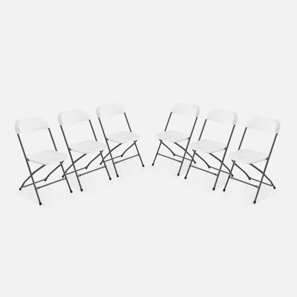 6 Sedie Pieghevoli Bianche Design Pulito: Set Ricevimento Elegante