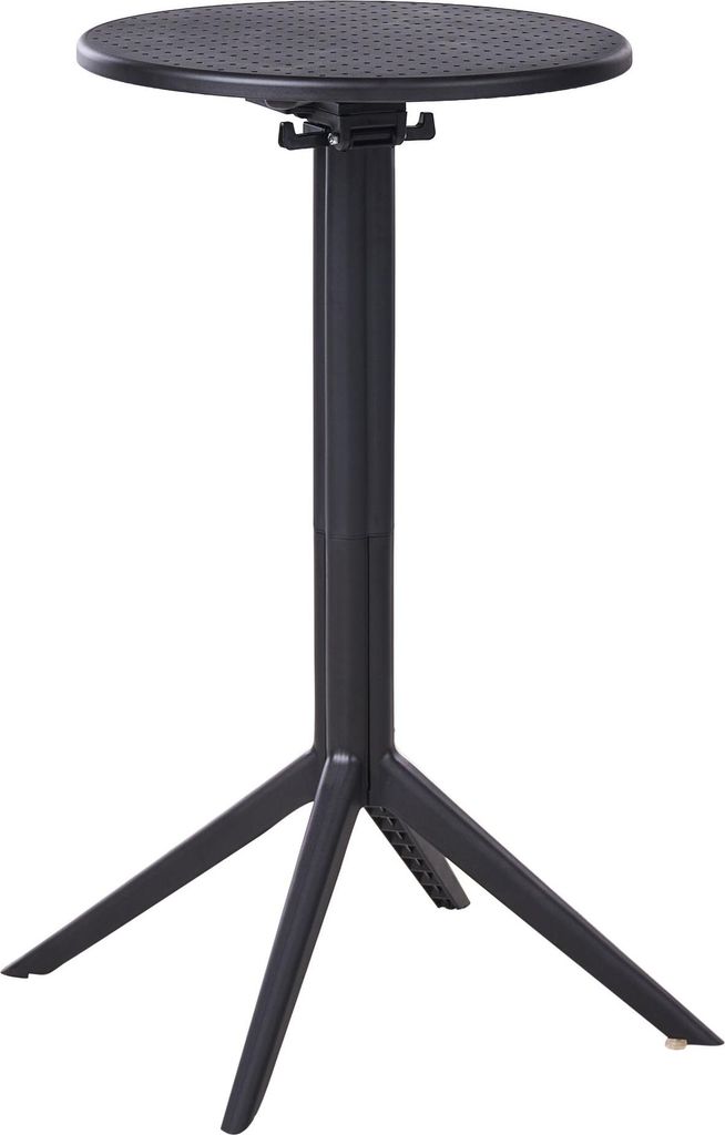 BELIANI Garten Bartisch Schwarz Kunststoff 60 x 60 cm Rund Klappbar Indoor Outdoor Garten Bistrotisch Balkontisch Stehtisch