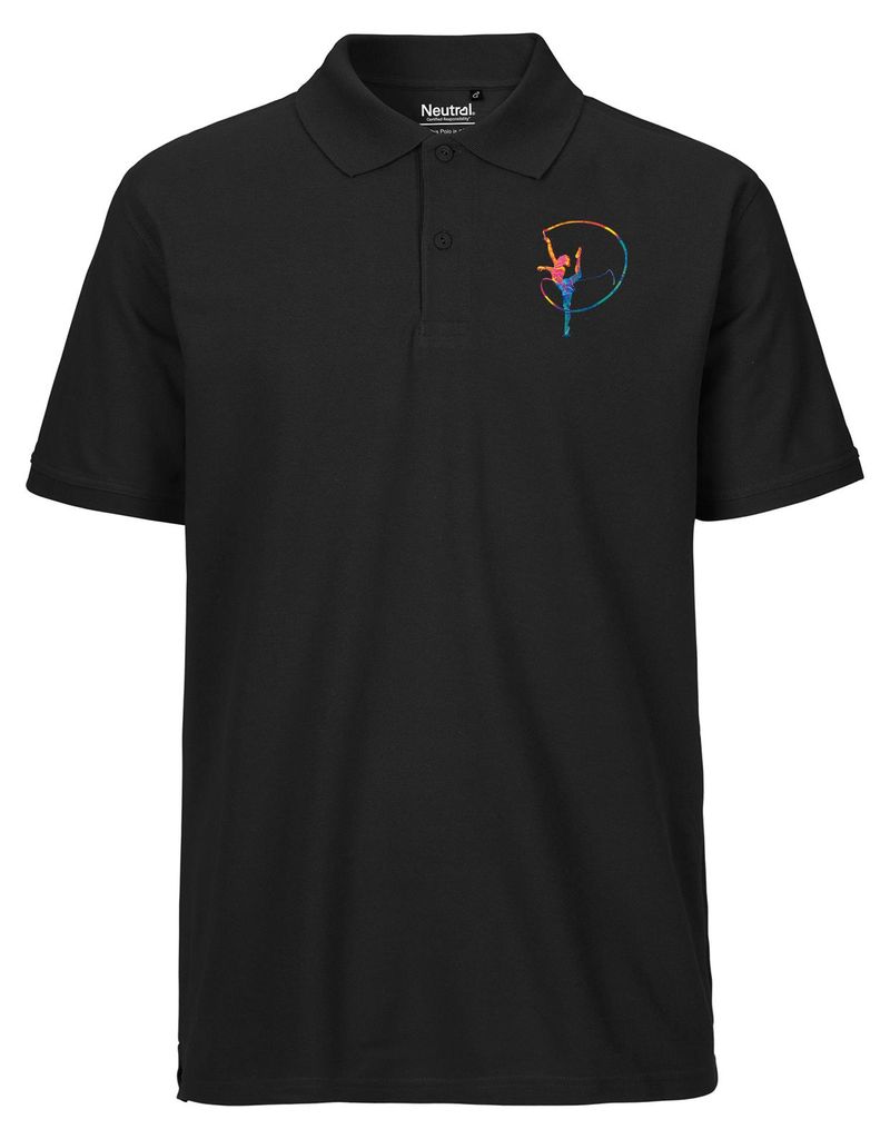 Huuraa Herren Polo Shirt Rhythmische Sportgymnastik Turnen XXL Black Bio Baumwolle Fairtrade Poloshirt Geschenkidee