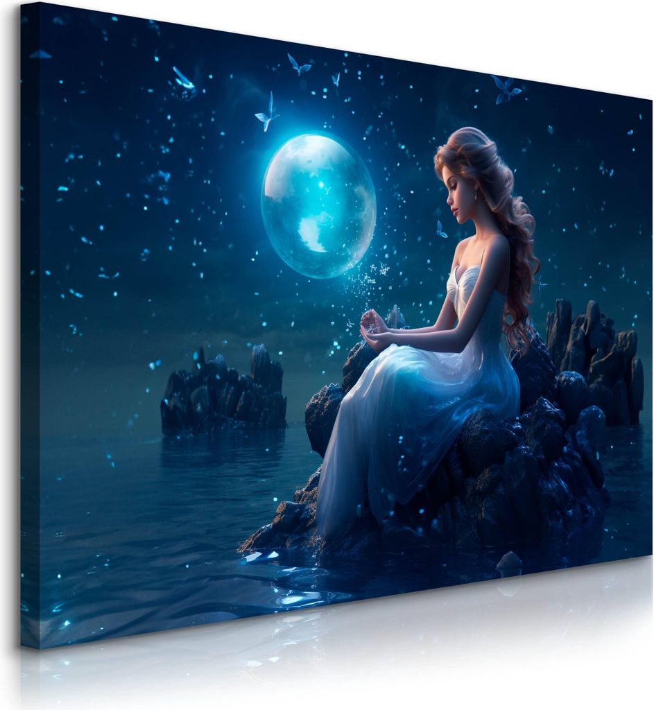 Muralo Leinwandbild Canvas MÄRCHENLAND Frau Abstraktion Br. 70cm x Hö. 50cm