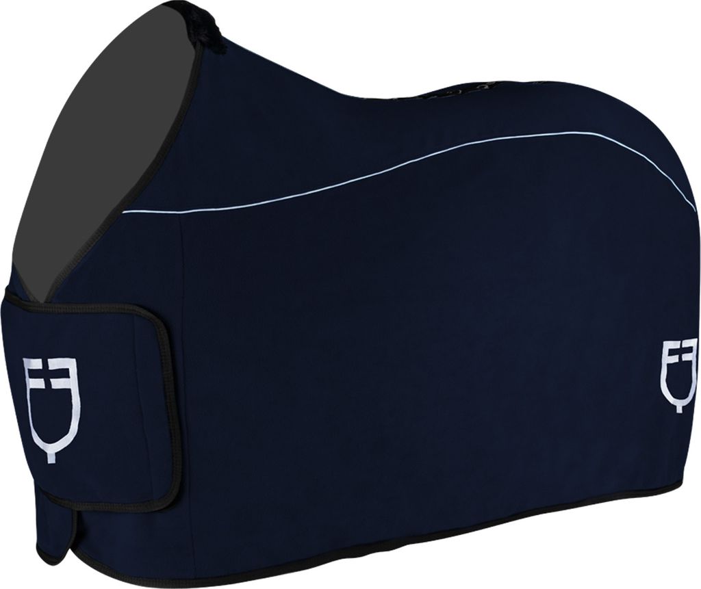 Equestro Abschwitzdecke Fleece mit Frontverschluss Marine 145 cm