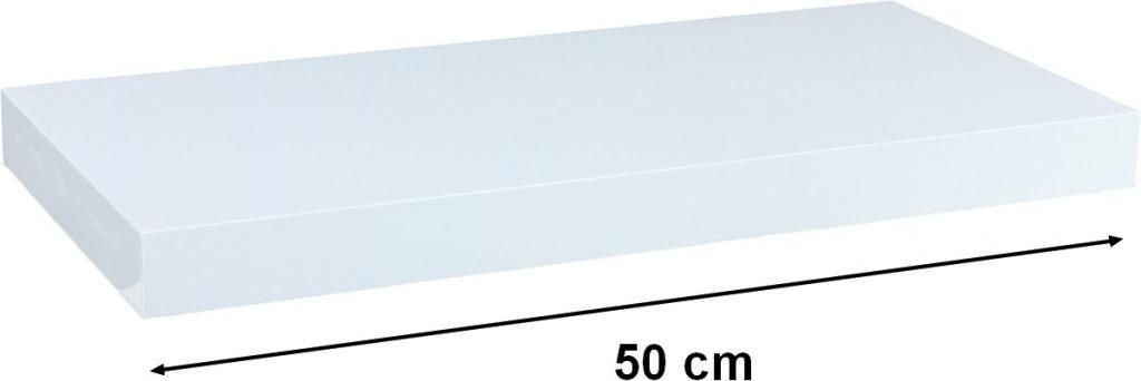 Stilista Nástěnná police Volato, 50 cm, lesklá bílá Obrázek produktu 