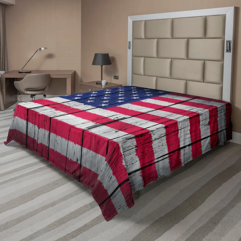 Drap de Dessus Grande Taille 275x260 cm sans Décoloration Motif USA