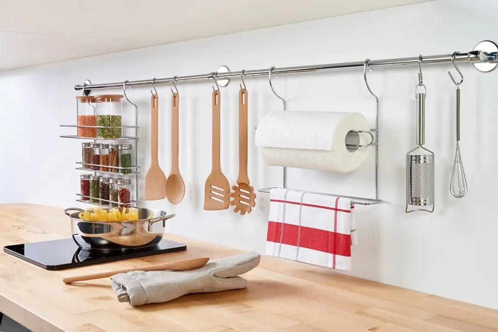 Barra Murale Metaltex Lonardo 78cm 350306 per Utensili Cucina Professionale